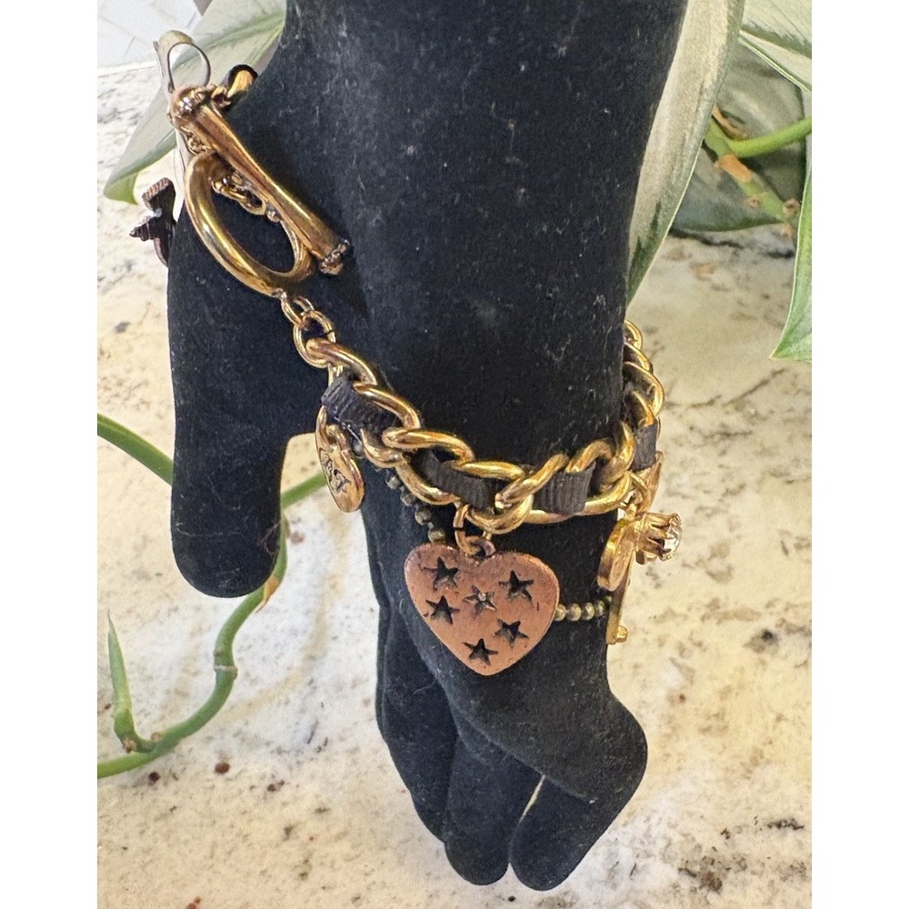 Betsey Johnson Vintage Lady Luck Cow Head Skull Horseshoe Earrings & bracelet - Picture 10 of 16